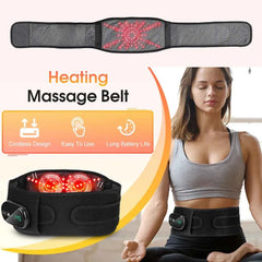 Red Light Heating Vibration Waist Massage Belt – Cordless Lumbar Support & Heat Therapy Brace