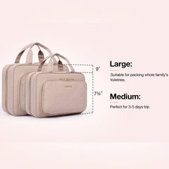 Women's Large Waterproof Cosmetic Bag – Travel Makeup Pouch Organiser with 360° Swivel Hook