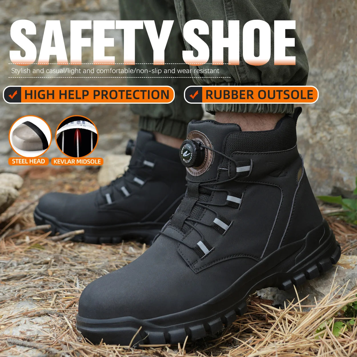 Waterproof Men’s Safety Boots – Steel Toe Work by Snagg A Shoes