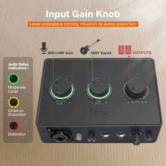 Audio Interface Mixer – 48V Phantom Power with Gain Control for XLR Condenser Microphones & Podcast Recording by Snagg An Audio Mixer