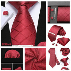 Men’s 8cm Plaid & Check Necktie with Matching Accessories