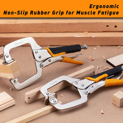 6 Inch Pocket Hole Jig Clamp – Heavy Duty Face Clamp with Swivel Pads