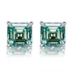 Pink Square Moissanite Earrings by Snagg An Earring