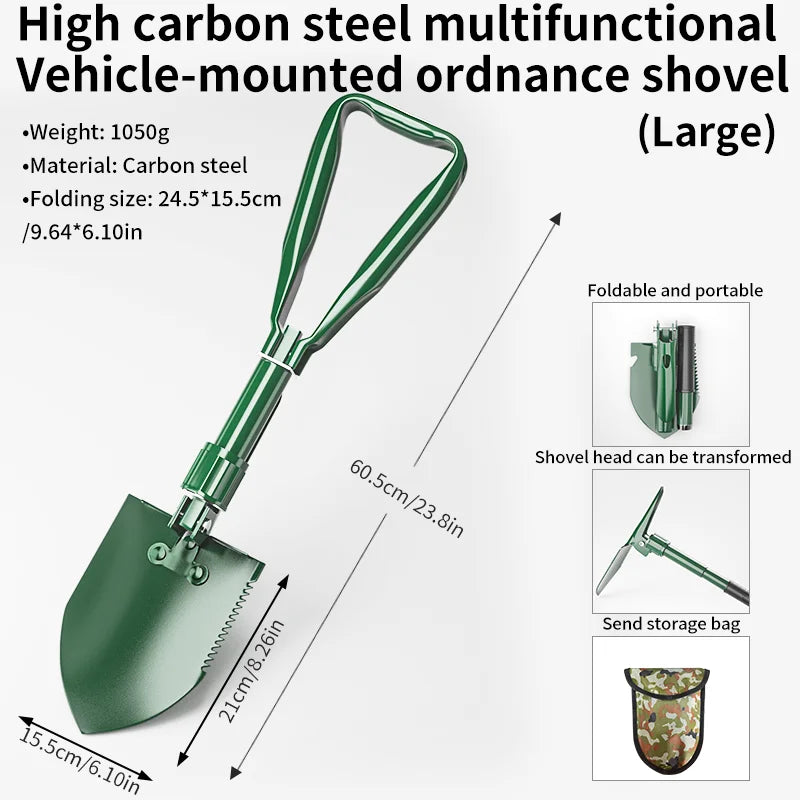 Military Grade Folding Survival Shovel by Snagg A Shovel