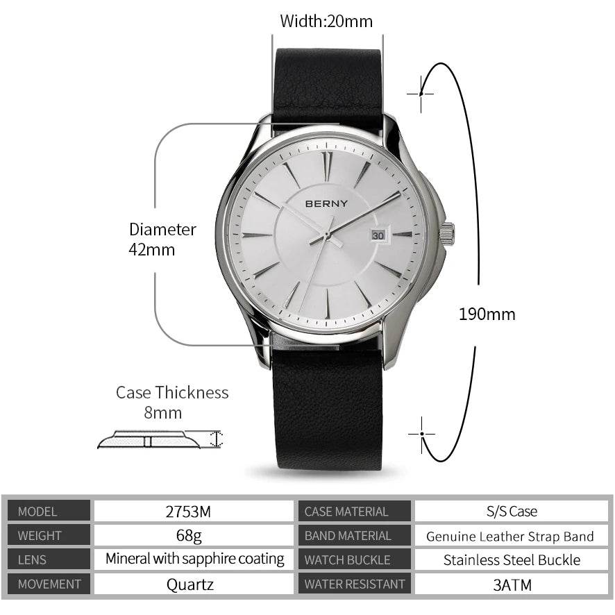BERNY Men’s Quartz Watch - SnaggIt