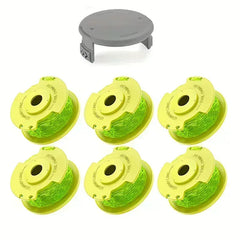 0.08” Twisted Weed Trimmer Line Compatible with Ryobi ONE+ Trimmers - 6 Spools and 1 Caps - String
