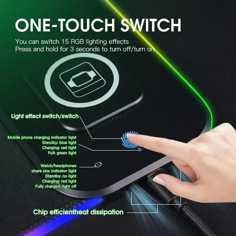 RGB Gaming Mouse Pad with Wireless Charging by Snagg A Mouse Pad
