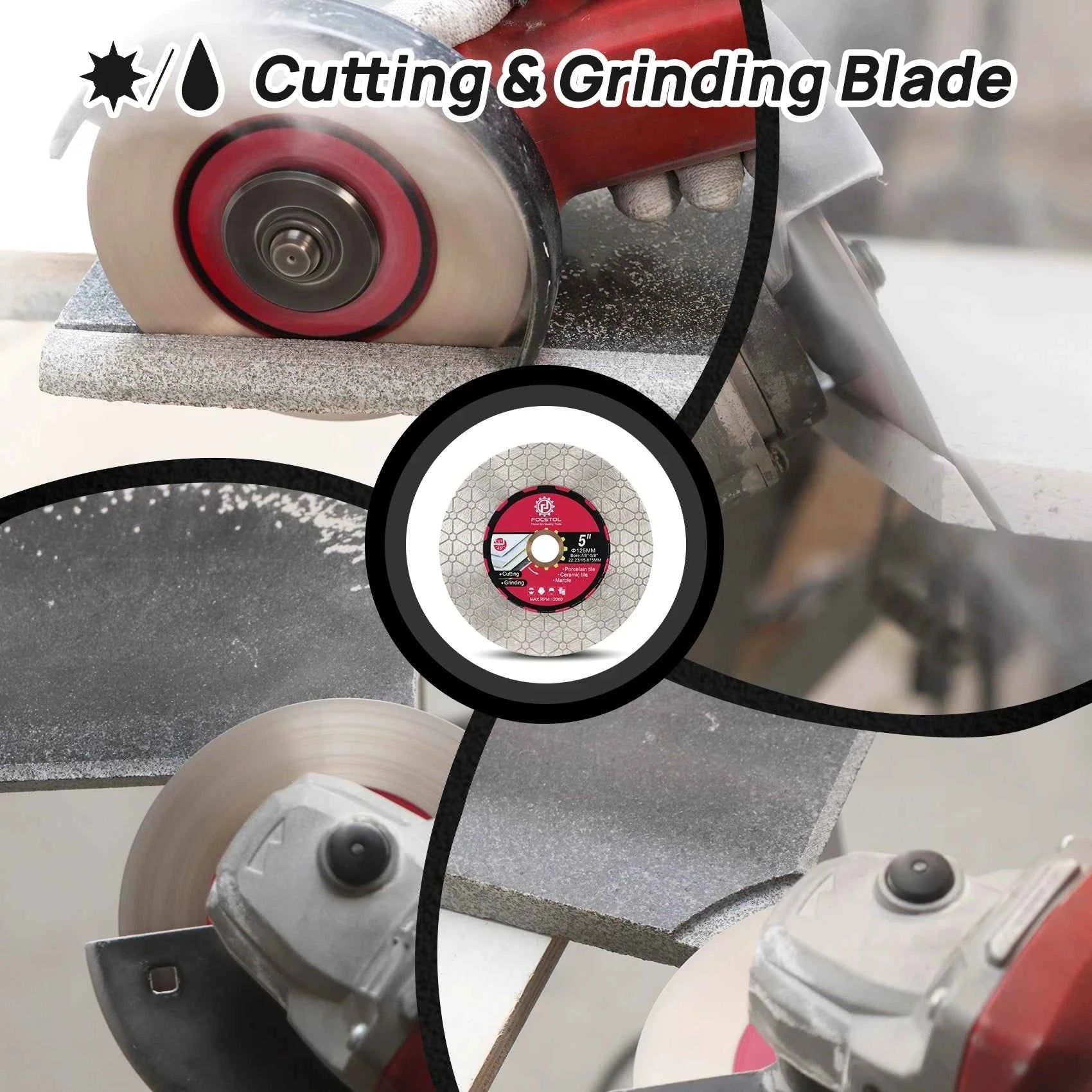 Diamond Cutting Disc 105–125mm | Tile Cutting Grinding for Porcelain Ceramic Marble Granite Quartz CE