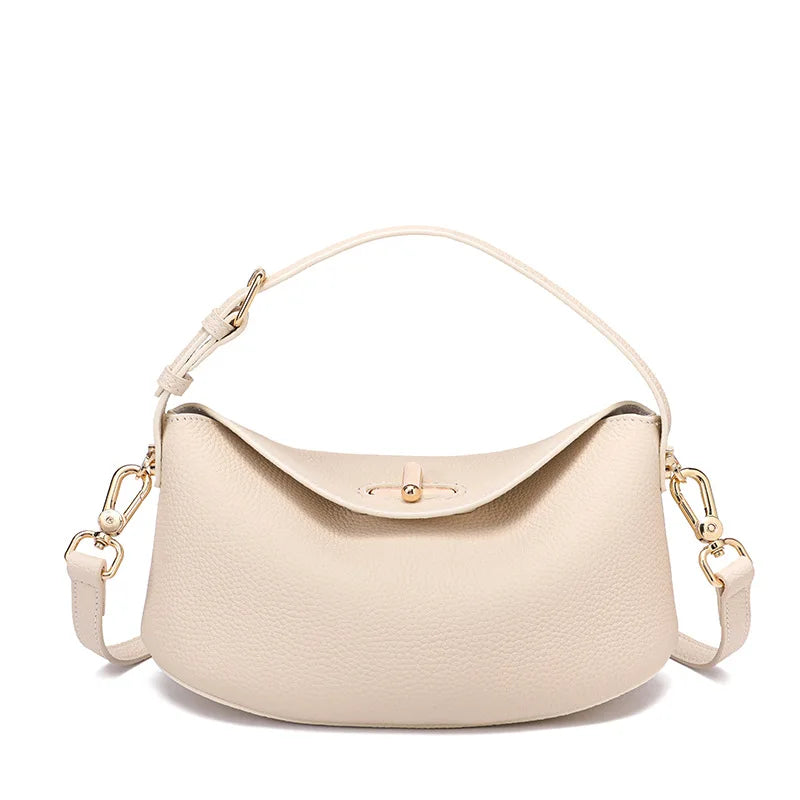 Genuine Leather Minimalist Crossbody Bag – Small Luxury Fashion Handbag & Shoulder Bag for Women (24×11×11cm)