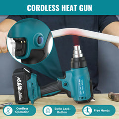 Cordless Multi Platform Heat Gun | 550°C Industrial Hot Air Tool with LED Task Light