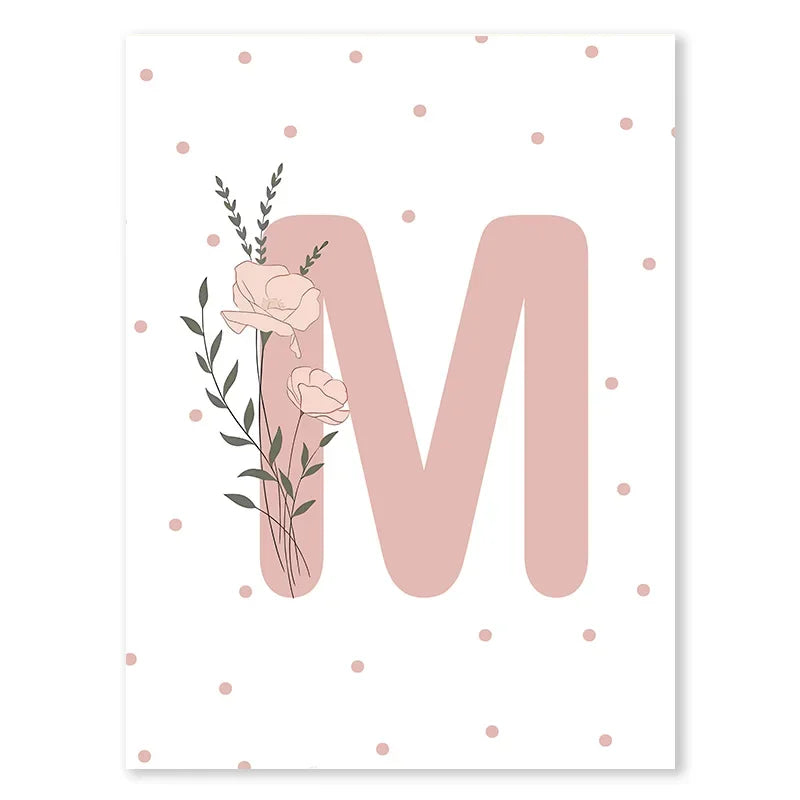 Pink Butterfly And Letters Wall Art by Snagg A Print