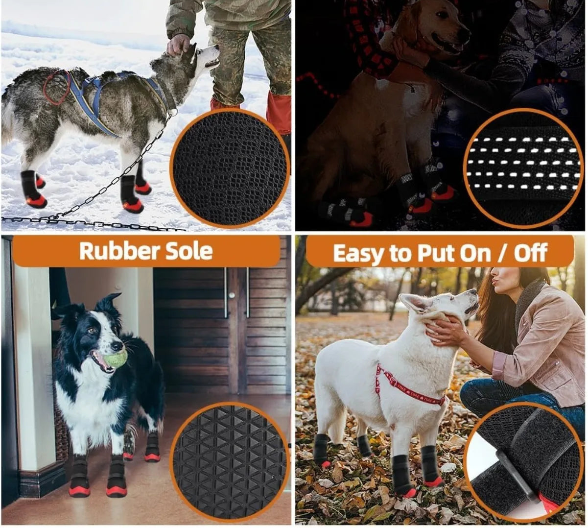 Waterproof Anti-Slip & Reflective Dog Shoes by Snagg A Shoes