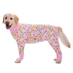Dog Pyjama Jumpsuit for Medium & Large Dogs – Cosy Full-Cover Belly Recovery Suit (Cuttable Panel)