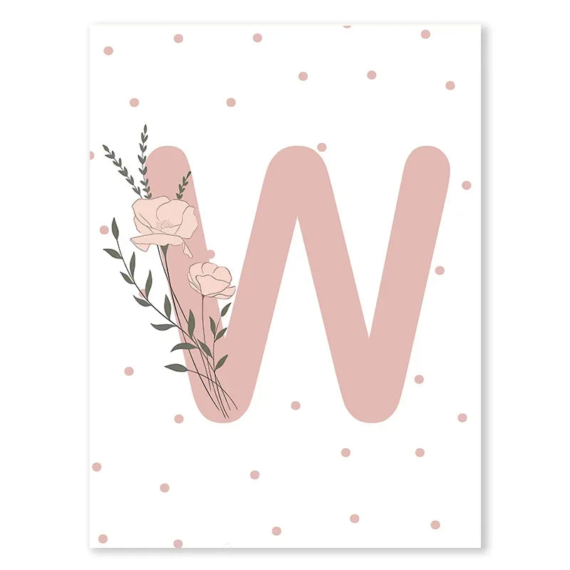 Pink Butterfly And Letters Wall Art by Snagg A Print