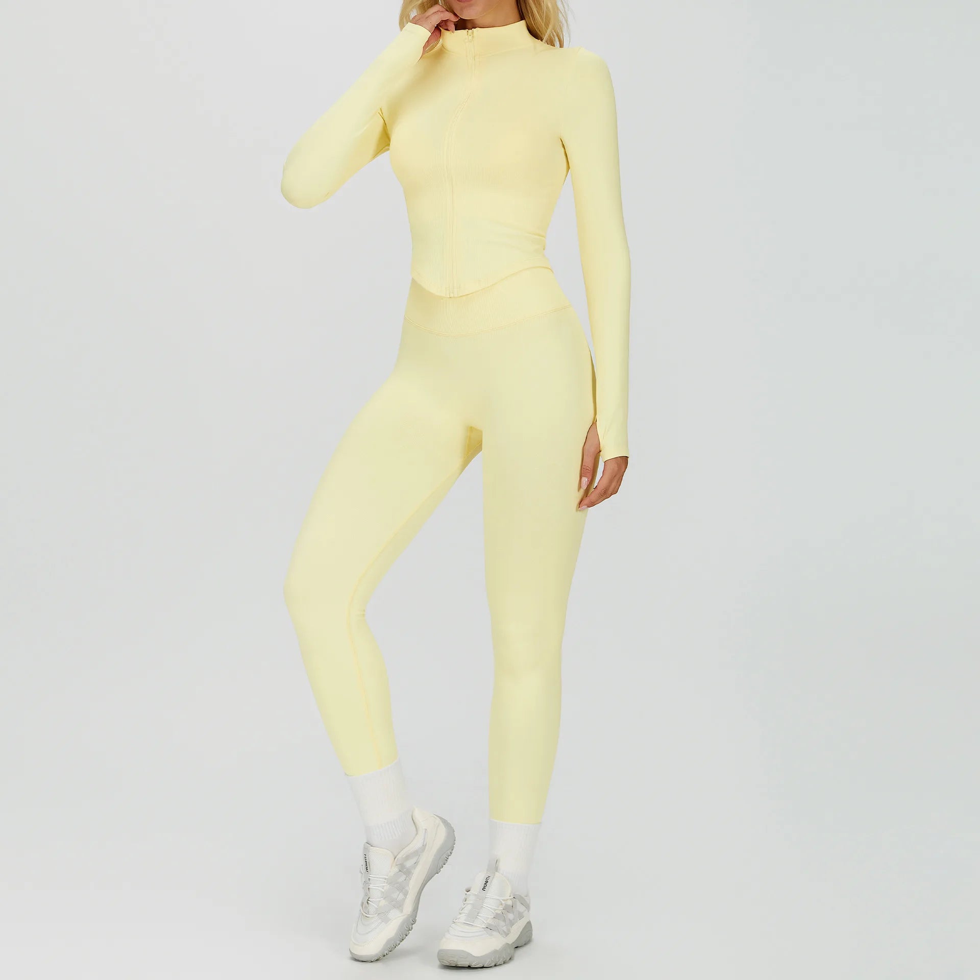 Women's 2/3-Piece Seamless Yoga Set | Gym Workout Suit Fitness Bra Crop Top Long Sleeve Leggings