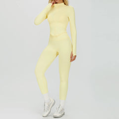 Women's 2/3-Piece Seamless Yoga Set | Gym Workout Suit Fitness Bra Crop Top Long Sleeve Leggings
