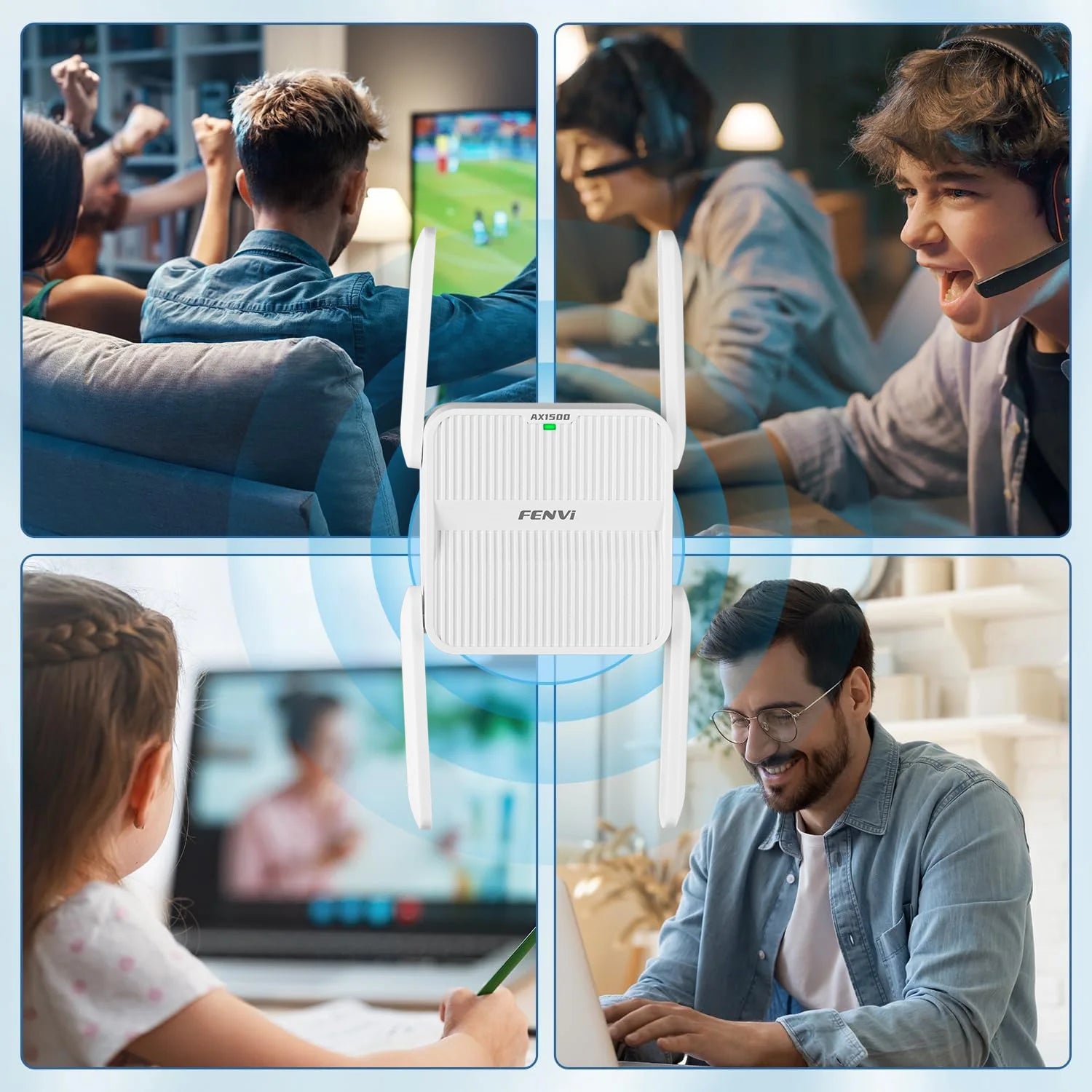 1500Mbps Dual Band WiFi Repeater – 2.4G/5GHz Signal Amplifier by Snagg A WiFi Booster