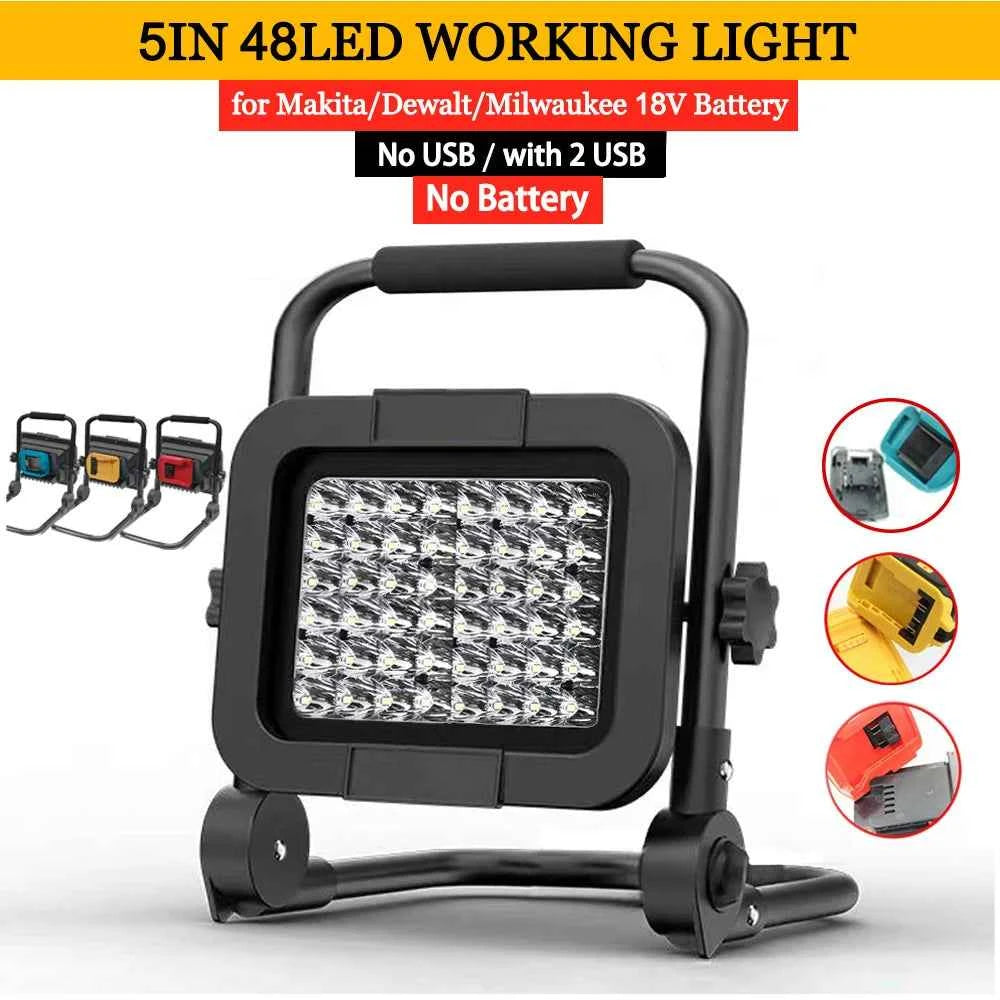 5 inch 48-LED work light for 18V tool batteries – image 1
