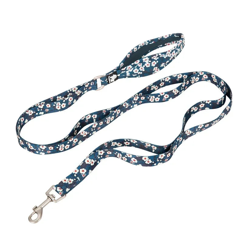 Floral Pet Leash with Neoprene Padded Handle by Snagg A Leash