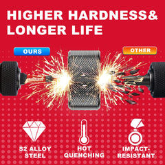 1" T7–T40 Torx Screwdriver Bit Set – Impact Tough Magnetic S2 Alloy Steel with 3" Bit Holder