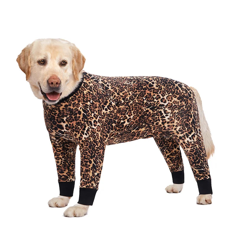 Dog Pyjama Jumpsuit for Medium & Large Dogs – Cosy Full-Cover Belly Recovery Suit (Cuttable Panel)