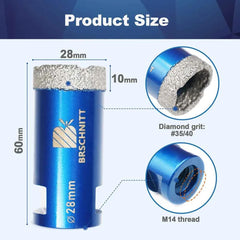 Vacuum Brazed Diamond Core Drill Bit & Heavy Duty Hole Saw for Granite, Porcelain, and Ceramic