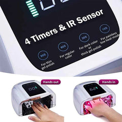 96W Cordless Mirror-Reflective UV/LED Nail Station – Wireless High Performance Rechargeable Dryer
