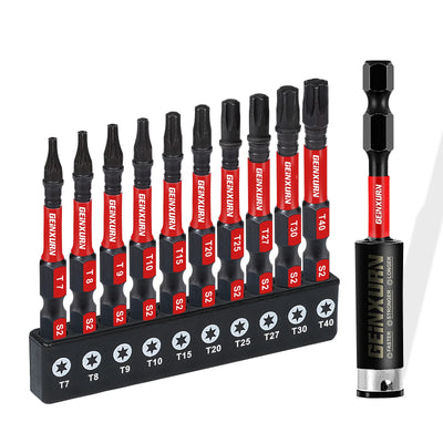 2" Torx Screwdriver Bit Set T7–T40 – Magnetic S2 Alloy Steel Impact Star Bits with Bit Holder