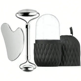 Ice Face Roller & Stainless Steel Gua Sha Tool Set