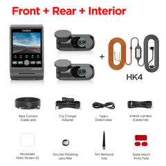 4K Ultra HD Triple Channel Dash Cam | Dual Sony STARVIS 2 Night Vision & GPS