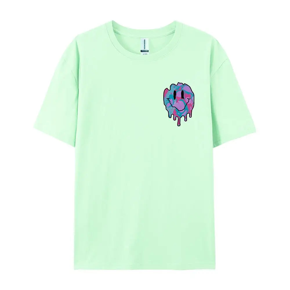 Women's Smile Face Print T-Shirt | Street Casual All-Match Soft Hip Hop Breathable Fashion Tee
