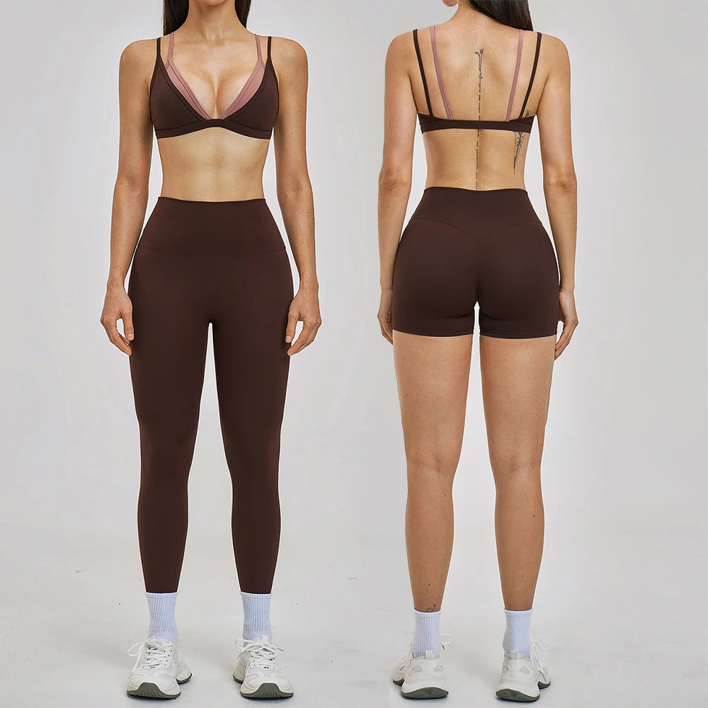 Women's 2-Piece Seamless Yoga Set | Sports Bra & High Waist Leggings Fitness Tracksuit