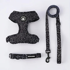 Knit Fabric Dog Harness & Leash Set – Breathable All-Season Chest Vest with Press Buckle for All Breeds