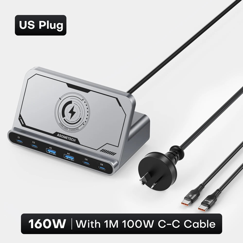 Wireless Fast Charger with 65W PD & 45W PPS Type-C Ports by Snagg A Charging Station