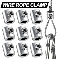 Stainless Steel Wire Rope Clamps 0.8–2mm | Adjustable Screw Copper Metal Hanging Clip Fixed Hardware