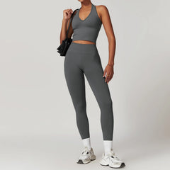 Women's 2-Piece Seamless Yoga Set | Sports Bra & Gym Leggings Athletic Wear Fitness Tracksuit