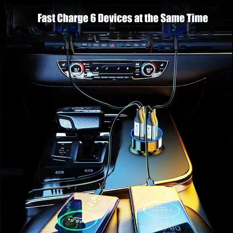 6 in 1 USB Type C Car Charger Adapter by Snagg A Car Adapter