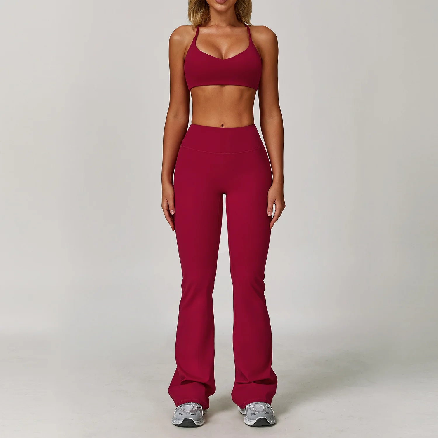 Women's 2/3-Piece Long Sleeve Yoga Suit | Sports Bra Running Workout Gym Tracksuit Athletic Wear