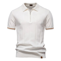 Men's Sport Zipper Polo | Athletic Social & Office Slim Fit Top