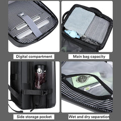 Men's 17" Laptop Hard Shell Backpack 50L Large Capacity Expandable Waterproof Travel Backpack USB Charging mochilas de hombre by SnaggIt