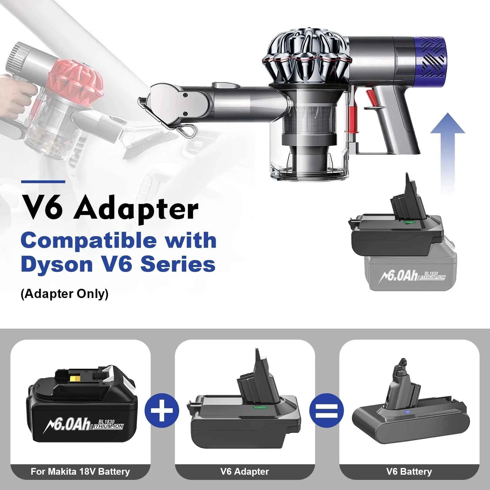 Dyson V6 V7 V8 battery converter with low-battery light – image 3