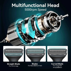 2 in 1 Professional Body & Facial Grooming System – High Torque Cordless Trimmer for Precision Personal Care
