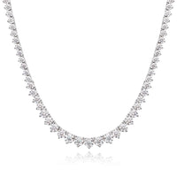 3 Claw D Color VVS1 Moissanite Tennis Necklace — 925 Sterling Silver, 18K White Gold Plated (GRA Certified)