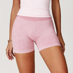 Women's High Waist Lift Butt Yoga Shorts | Sand-Washed Seamless Workout Gym Running Short Pants