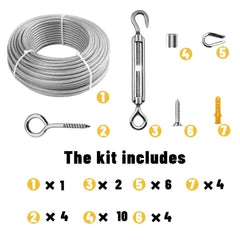 PVC Transparent Stainless Steel Wire Rope 10–25M | 2mm Cable for Clothesline Guardrail Safety Rope