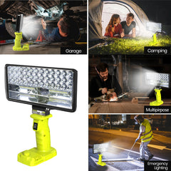 18V Cordless LED Work Light – 4000LM With USB-C Compatible With Ryobi 18V Lithium Battery