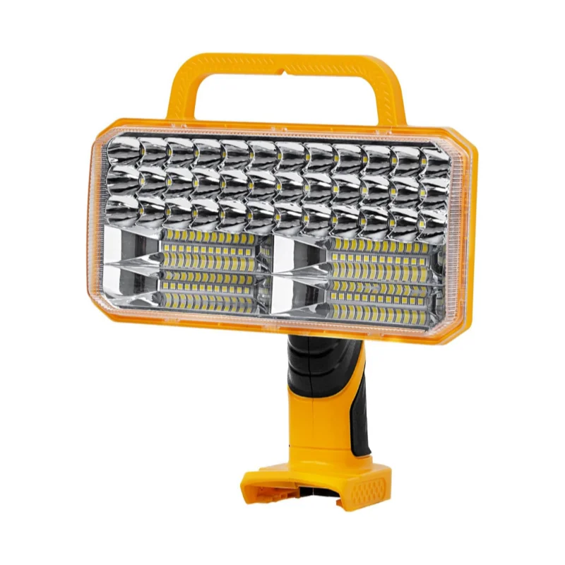 4200LM Cordless LED Work Light for Dewalt 20V MAX 3 Brightness Modes 90° Adjustable Head 5V/2.1A USB Port - Yellow