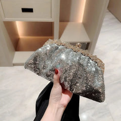 Luxy Moon Dark Blue Sequin Evening Clutch by Snagg It Purses