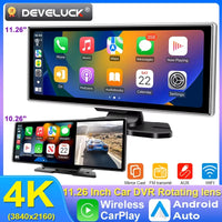 10/11.26 inch Dash Cam 4K Car DVR Wireless Carplay & Android Auto GPS Navigation Video Recorder Dashboard Dual Lens Wifi FM AUX by SnaggIt