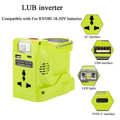 120V Portable Power Inverter & LED Floodlight | Multi Platform Mobile Power Station